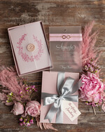 Prezenty dla świadków podziękowania dla świadkowej Podziękowanie  dla Świadkowej Kartka w pudełeczku Bransoletka nieskończoność w pudełeczku 1