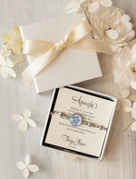 Prezenty dla świadków podziękowania dla świadkowej Elegancki prezent dla Świadkowej, bransoletka z niezapominajką, wyjątkowy prezent na podziękowanie za świadkowanie, prezent dla świadkowej po ślubie 1