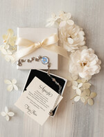 Prezenty dla świadków podziękowania dla świadkowej Elegancki prezent dla Świadkowej, bransoletka z niezapominajką, wyjątkowy prezent na podziękowanie za świadkowanie, prezent dla świadkowej po ślubie 4