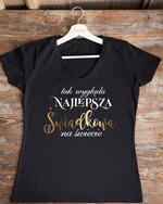 wieczór Panieński Koszulka T-Shirt z Napisem  Presonalizowana Koszulka z Napisem na Wieczór Panieński T-shirt Złoty Napis najlepsza świadkowa na świecie 0