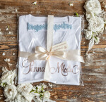 Prezenty dla Panny Młodej  Zestawy na wieczór Panieński z Koszulką Unikalny Prezent dla Panny Młodej T-Shirt Koszulka z Napisami   i podwiązka0