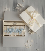 Panna Młoda  podwiązki ślubne tiulowa podwiązka dla Panny Młodej, podwiązki dla Panny Młodej z ozdobnymi kamieniami, dwie podwiązki ślubne, podwiązka dla Panny Młodej z inicjałami Pary Młodej1