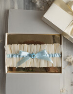 Panna Młoda  podwiązki ślubne podwiązka ślubna tiulowa z niebieską wstążką, podwiązka ślubna dla Panny Młodej z niebieską kokardką, podwiązka dla Panny Młodej z tiulu2