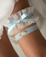 Panna Młoda  podwiązki ślubne Komplet dwóch podwiązek ślubnych, koronkowa podwiązka dla Panny Młodej, coś niebieskiego personalizowana podwiązka ślubna, niebieska koronkowa podwiązka ślubna0