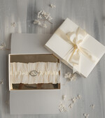 Panna Młoda  podwiązki ślubne podwiązka ślubna tiulowa z inicjałami Pary Młodej, personalizowana podwiązka dla Panny Młodej, podwiązka z tiulu z inicjałami 0