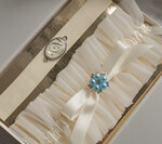 Panna Młoda  podwiązki ślubne tiulowa podwiązka dla Panny Młodej, podwiązki dla Panny Młodej z ozdobnymi kamieniami, dwie podwiązki ślubne, podwiązka dla Panny Młodej z inicjałami Pary Młodej2