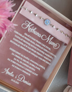 Prezenty, Podziękowania dla Mamy  pudełka na prezenty, słodkości, bransoletki  Elegancki prezent dla Mamy, bransoletka z niezapominajką, wyjątkowy prezent na podziękowanie dla Mamy, prezent dla Mamy po ślubie, ślubne podziękowanie dla Mamy4