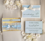 Prezenty dla Panny Młodej  podwiązki ślubne  Prezent dla Panny Młodej od Świadkowej niezapominajki zestaw prezentowy na panieński, cos niebieskiego podwiązka ślubna0