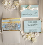 Prezenty dla Panny Młodej  podwiązki ślubne  Prezent dla Panny Młodej od Świadkowej, zestaw prezentowy na panieński zyczenia, cos niebieskiego podwiązka ślubna z krysztalami0