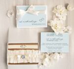 Prezenty dla Panny Młodej  podwiązki ślubne  Prezent dla Panny Młodej od Świadkowej, zestaw prezentowy na panieński, cos niebieskiego podwiązka ślubna0