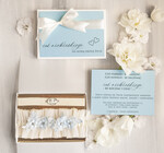 Prezenty dla Panny Młodej  podwiązki ślubne  Prezent dla Panny Młodej od Świadkowej, zestaw prezentowy na panieński, cos niebieskiego podwiązka ślubna0