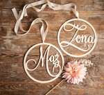 Dekoracje Sali weselnej/Dodatki do Zdjęć Kola Mąż Żona Koła Mąż i Żona - Obręcze Napisy Żona i Mąż na Ślub i Wesele0