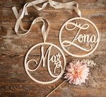 Dekoracje Sali weselnej/Dodatki do Zdjęć Kola Mąż Żona Koła Mąż i Żona - Obręcze Napisy Żona i Mąż na Ślub i Wesele1