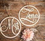 Dekoracje Sali weselnej/Dodatki do Zdjęć Kola Mąż Żona Koła Mąż i Żona - Obręcze Napisy Żona i Mąż na Ślub i Wesele4