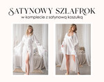 Panna Młoda  Szlafroki  szlafrok dla Panny Młodej z piórami, satynowy długi szlafrok, biała podomka dla Panny Młodej 0