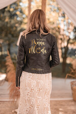 Panna Młoda  naklejki  złota naklejka na szlafrok, kurtkę dla Panny Młodej, napis na sesję zdjęciową Panna Młoda, różne kolory napisów na kurtkę dla Panny Młodej0