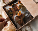 Albumy ślubne Pudełka na zdjęcia  pudełko na zdjęcia personalizowane welurowe pudełko na zdjęcia ślubne, pamiątka ślubu, pudełko od fotografa dla pary młodej, pomysł na prezent pudełko na zdjęcia 17
