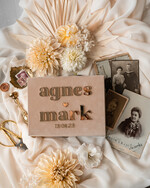 Albumy ślubne Pudełka na zdjęcia  pudełko na zdjęcia personalizowane welurowe pudełko na zdjęcia ślubne, pamiątka ślubu, pudełko od fotografa dla pary młodej, pomysł na prezent pudełko na zdjęcia 18