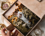 Albumy ślubne Pudełka na zdjęcia  pudełko na zdjęcia welurowe pudełko na zdjęcia ślubne, pamiątka ślubu, pudełko od fotografa dla pary młodej, pamiątkowe pudełko na zdjecia slubne, złote napisy na pudełku 9