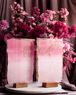 Przysięga Małżeńska  Błogosławieństwo od Rodziców Przysięga Małżeńska   akrylowe tabliczki z przysięgą małżeńską, malowane farbą w odcieniach różu, przysięga małżeńska na pamiątkę dla Pary Młodej, 0