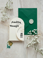 Zaproszenia ślubne Proste i Nowoczesne  zaproszenia ślubne z ozdobnym spinaczem, minimalistyczne zaproszenia na ślub w kształcie serca, delikatne zaproszenia slubne proste wzory zaproszeń ślubnych1