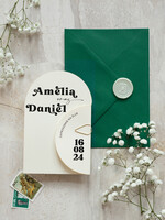 Zaproszenia ślubne Proste i Nowoczesne  zaproszenia ślubne z ozdobnym spinaczem, minimalistyczne zaproszenia na ślub w kształcie serca, delikatne zaproszenia slubne proste wzory zaproszeń ślubnych3