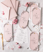 Zaproszenia ślubne Proste i Nowoczesne  owalne zaproszenia ślubne, minimalistyczne zaproszenia na ślub i wesele, monochromatyczne podłużne zproszenie1