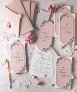 Zaproszenia ślubne Proste i Nowoczesne  owalne zaproszenia ślubne, minimalistyczne zaproszenia na ślub i wesele, monochromatyczne podłużne zproszenie14