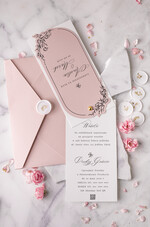 Zaproszenia ślubne Proste i Nowoczesne  owalne zaproszenia ślubne, minimalistyczne zaproszenia na ślub i wesele, monochromatyczne podłużne zproszenie4