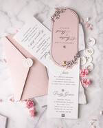 Zaproszenia ślubne Proste i Nowoczesne  owalne zaproszenia ślubne, minimalistyczne zaproszenia na ślub i wesele, monochromatyczne podłużne zproszenie5