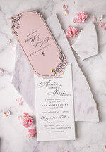 Zaproszenia ślubne Proste i Nowoczesne  owalne zaproszenia ślubne, minimalistyczne zaproszenia na ślub i wesele, monochromatyczne podłużne zproszenie6