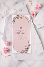 Zaproszenia ślubne Proste i Nowoczesne  owalne zaproszenia ślubne, minimalistyczne zaproszenia na ślub i wesele, monochromatyczne podłużne zproszenie8