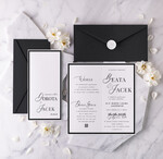 Zaproszenia ślubne Proste i Nowoczesne  proste zaproszenia ślubne, minimalistyczne zaproszenia na ślub i wesele, monochromatyczne podłużne zaproszeń ślubnych,0