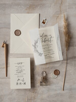 Zaproszenia ślubne Proste i Nowoczesne  zaproszenia slubne ecru, eleganckie zaproszenia ślubne z kalką, delikatne zaproszenia slubne, proste i nowoczesne wzory zaproszeń ślubnych4