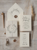 Zaproszenia ślubne Proste i Nowoczesne  zaproszenia slubne ecru, eleganckie zaproszenia ślubne z kalką, delikatne zaproszenia slubne, proste i nowoczesne wzory zaproszeń ślubnych0