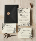 Zaproszenia ślubne Proste i Nowoczesne  nowoczesne czarne zaproszenia ślubne, minimalistyczne zaproszenia na ślub i wesele, delikatne zaproszenia slubne, proste wzory zaproszeń ślubnych0
