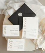 Zaproszenia ślubne Proste i Nowoczesne  proste zaproszenia ślubne, minimalistyczne zaproszenia na ślub i wesele, delikatne zaproszenia slubne, proste wzory zaproszeń ślubnych, zaproszenia z czarną kopertą2