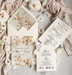 Zaproszenia ślubne Proste i Nowoczesne  oryginalne zaproszenia na ślub w kieszonce, eleganckie zaproszenie ślubne ze wstążką, kwiatowe zaproszenia ślubne w kieszonce ze wstążką1