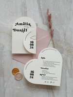 Zaproszenia ślubne Proste i Nowoczesne  zaproszenia ślubne z ozdobnym spinaczem, minimalistyczne zaproszenia na ślub w kształcie serca, delikatne zaproszenia slubne proste wzory zaproszeń ślubnych0