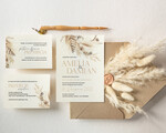 Zaproszenia ślubne Proste i Nowoczesne  delikatne zaproszenia ślubne naturalne wzory, proste zaproszenia na ślub i wesele, delikatne zaproszenia slubne, zaproszenia na slub w kolorze ecru0