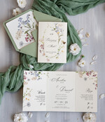 Zaproszenia ślubne Proste i Nowoczesne  wyjątkowe zaproszenia na ślub i weselne, delikatne zaproszenie ślubne ze złotym serduszkiem, proste zaproszenia na ślub, zaproszenia ślubne z kwiatkami0