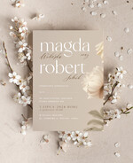 Zaproszenia ślubne Proste i Nowoczesne  rustykalne zaproszenia ślubne, minimalistyczne zaproszenia na ślub, delikatne zaproszenia na ślub cywilny, proste wzory zaproszeń ślubnych, nowoczesne kwiatowe wzory3