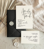 Zaproszenia ślubne Proste i Nowoczesne  nowoczesne zaproszenia slubne z czarną kopertą, proste zaproszenia na ślub, delikatne zaproszenia slubne, eleganckie zaproszenia na slub, proste wzory zaproszeń ślubnych1