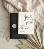 Zaproszenia ślubne Proste i Nowoczesne  nowoczesne zaproszenia slubne z czarną kopertą, proste zaproszenia na ślub, delikatne zaproszenia slubne, eleganckie zaproszenia na slub, proste wzory zaproszeń ślubnych2