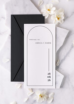 Zaproszenia ślubne Proste i Nowoczesne  proste zaproszenia ślubne, minimalistyczne zaproszenia na ślub i wesele, monochromatyczne podłużne zaproszeń ślubnych,1