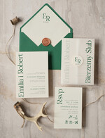 Zaproszenia ślubne Proste i Nowoczesne  zielone eleganckie zaproszenia slubne minimalistyczne zaproszenia na ślub w zieleni delikatne zaproszenia slubne, proste i nowoczesne wzory zaproszeń ślubnych0