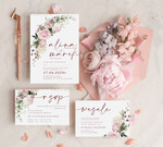 Zaproszenia ślubne Proste i Nowoczesne  minimalistyczne zaproszenia slubne, proste zaproszenia na ślub z grafiką, delikatne zaproszenia ślubne, proste wzory zaproszeń ślubnych, zaproszenia z grafiką kwiatów0