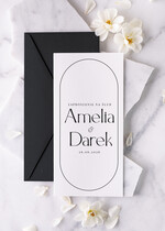 Zaproszenia ślubne Proste i Nowoczesne  proste zaproszenia ślubne, minimalistyczne zaproszenia na ślub i wesele, monochromatyczne podłużne zaproszeń ślubnych,1