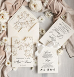 Zaproszenia ślubne Proste i Nowoczesne  nowoczesne zaproszenia na ślub w kieszonce, eleganckie zaproszenie ślubne ze wstążką, kwiatowe zaproszenia ślubne w kieszonce ze wstążką, zaproszenia na slub w jasnych kolorach2