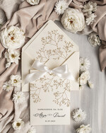 Zaproszenia ślubne Proste i Nowoczesne  nowoczesne zaproszenia na ślub w kieszonce, eleganckie zaproszenie ślubne ze wstążką, kwiatowe zaproszenia ślubne w kieszonce ze wstążką, zaproszenia na slub w jasnych kolorach1